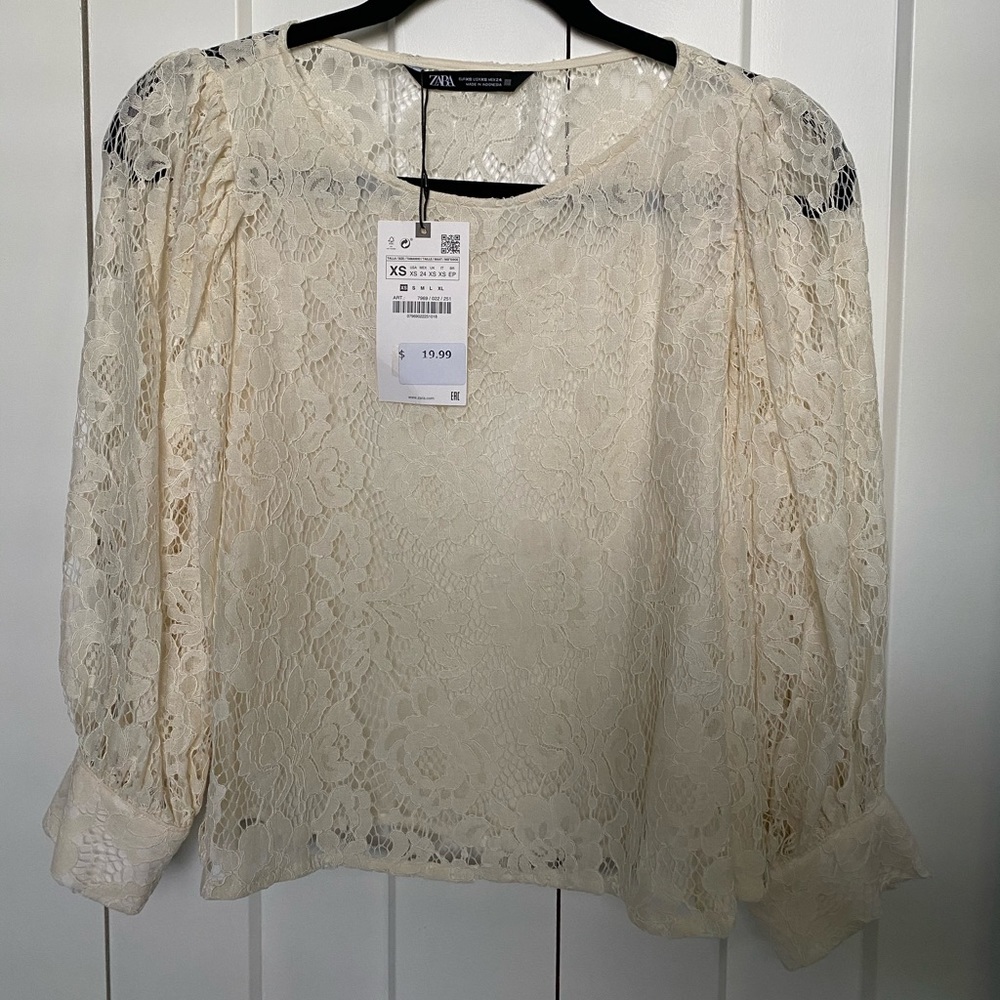 Zara White Lace Shirt